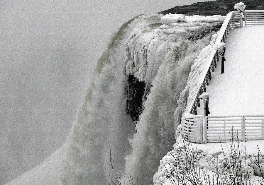 Winter Photograph - Icy Plunge at Niagara Falls by Rose Santuci-Sofranko