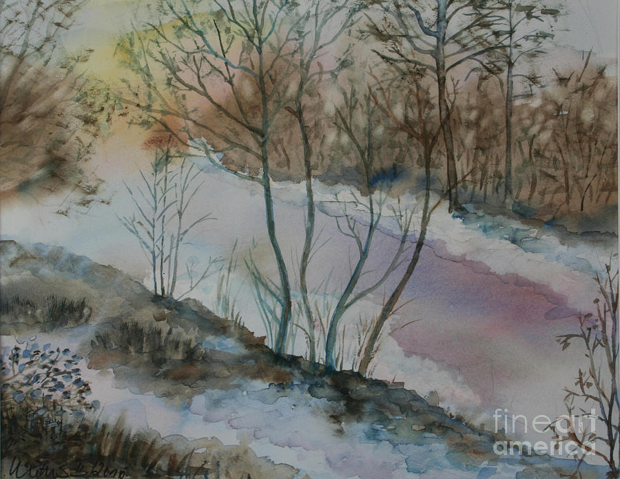 Icy pond II Painting by Almo M