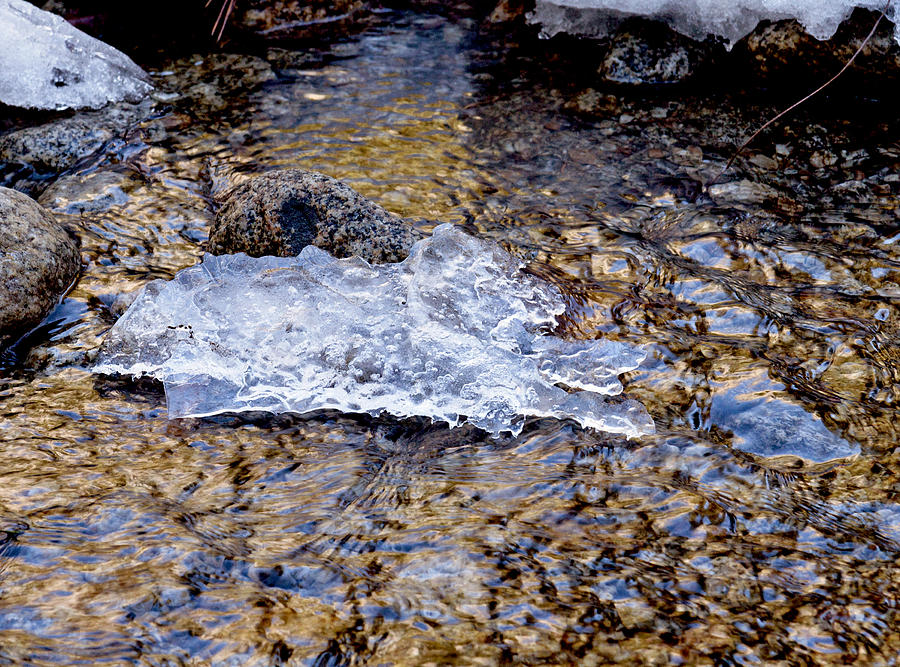 Winter Photograph - Icy River Bed by Her Arts Desire
