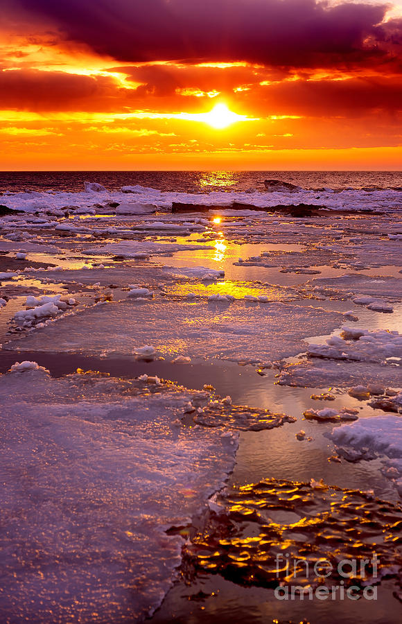 Icy Sunset Photograph by Randall Cogle