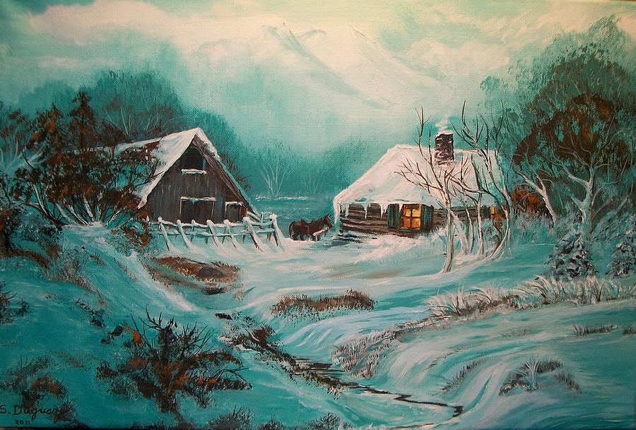 Icy Twilight Painting by Sharon Duguay