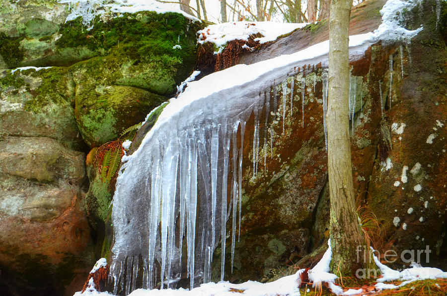 Nature Photograph - Icy Waterfall  by Peggy Franz