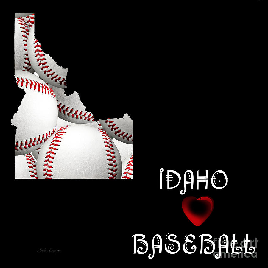 Idaho Loves Baseball Digital Art by Andee Design