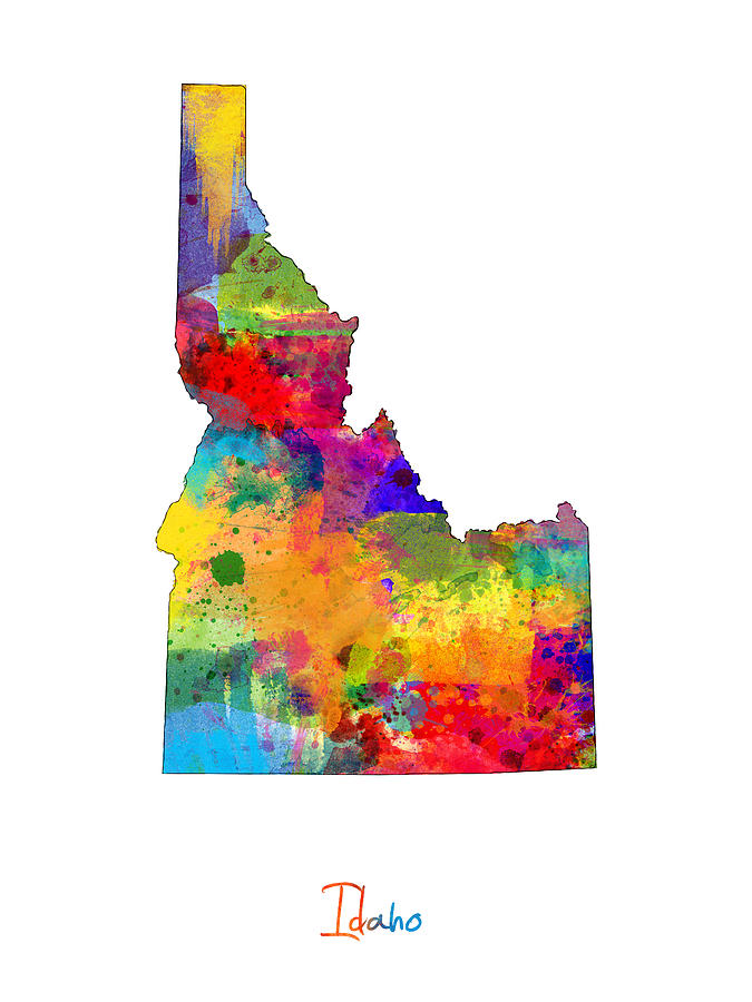 Idaho Map Digital Art by Michael Tompsett