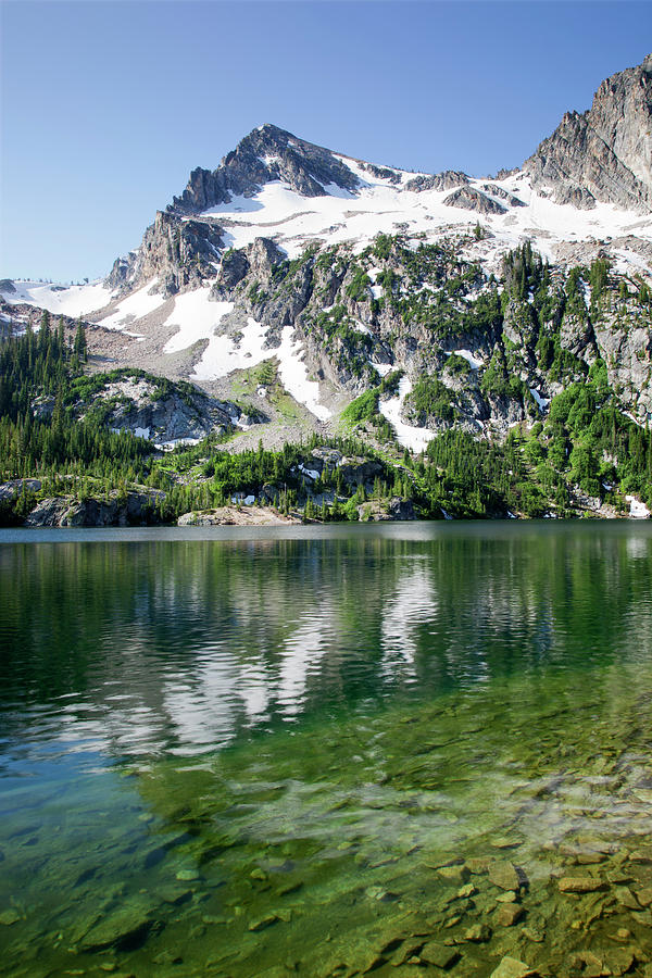 Alpine Lake and Alpine Peak, Sawtooth National Forest, wilderness