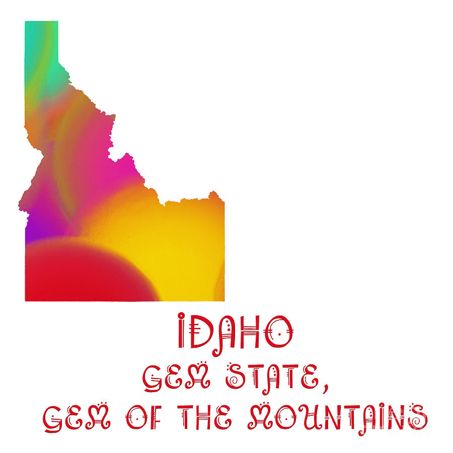 Geology Digital Art - Idaho State Map Collection 2 by Andee Design