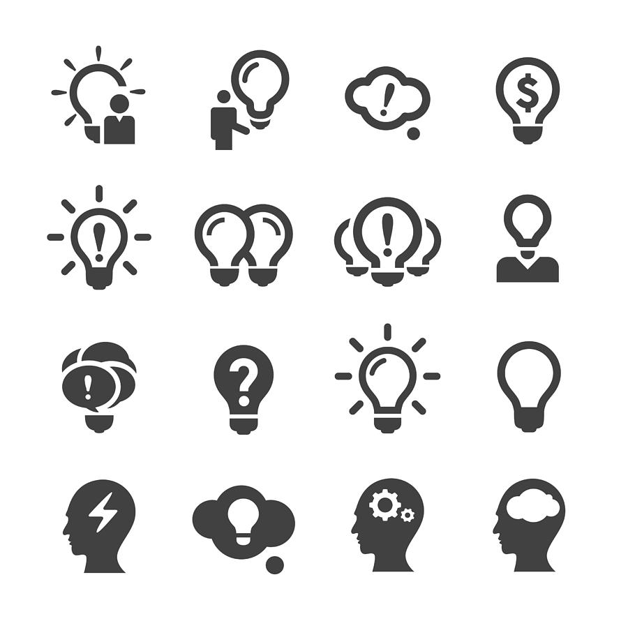 Idea and Inspiration Icons - Acme Series Drawing by -victor-