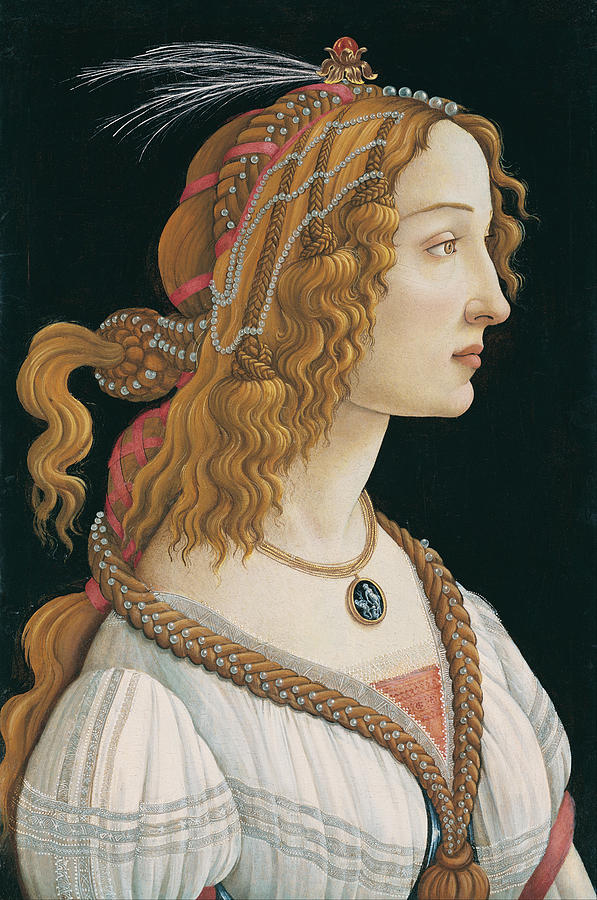 Idealized Portrait of a Lady. Portrait of Simonetta Vespucci as Nymph Painting by Sandro Botticelli