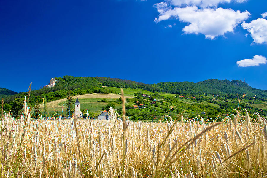 Idyllic agricultural mountain landscape of Croatia Photograph by Brch Photography