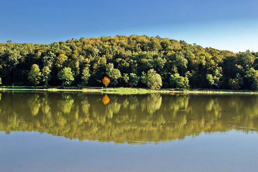 Idyllic autumn reflections on lake surface Photograph by Brch Photography