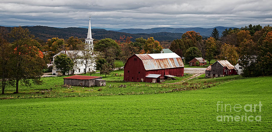 Idyllic Vermont Small Town Photograph by Edward Fielding