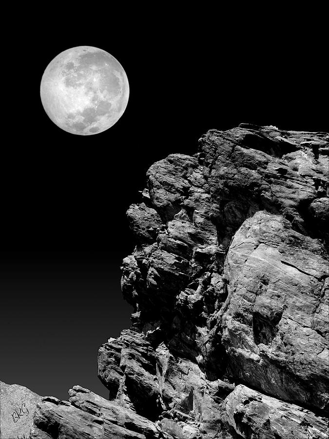 Idyllwild Full Moon And A Rock Night Scene Photograph by Ben and Raisa Gertsberg