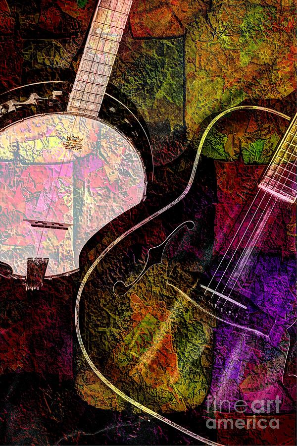 If Not For Color Digital Banjo and Guitar Art by Steven Langston Photograph by Steven Lebron Langston