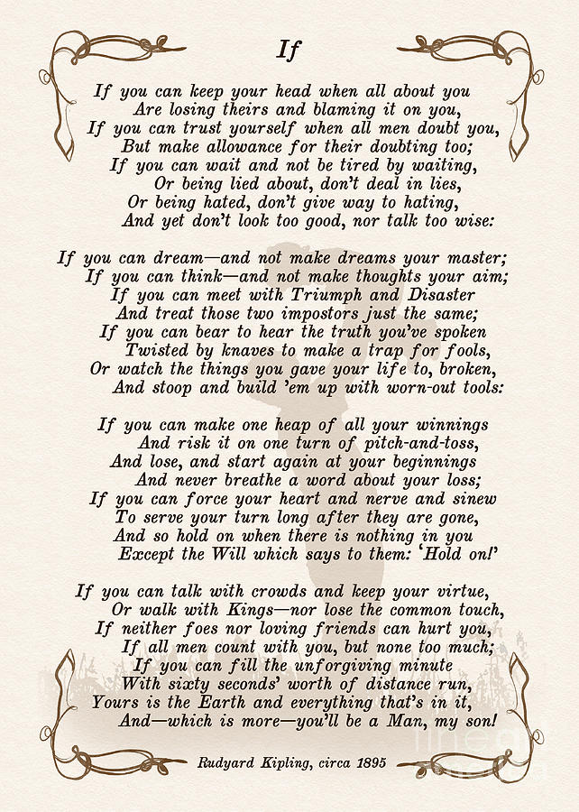 If Poem By Rudyard Kipling Digital Art by Olga Hamilton - Pixels Merch