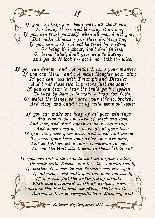 IF Poem Art Print IF Poem by Rudyard Kipling Art Print IF Poster If Poem  Poster If Poem Print If Poem Wall Art If you can If by Kipling Poem (8.3 x