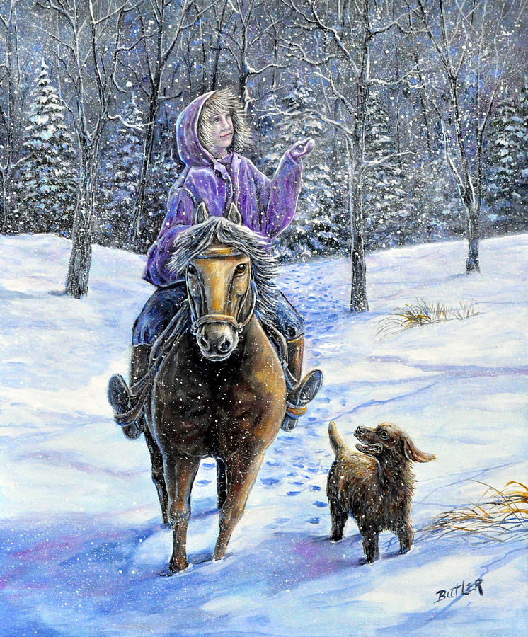 If Snowflakes Were Wishes Painting by Gail Butler