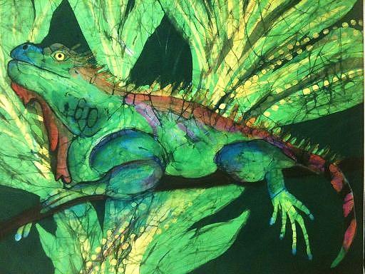 Iguana Tapestry - Textile by Kay Shaffer