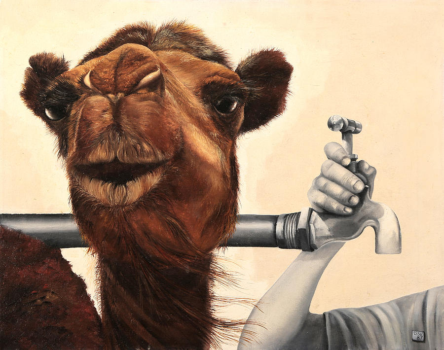 Camel Painting - Il Cammello E Il Rubinetto by Danka Weitzen