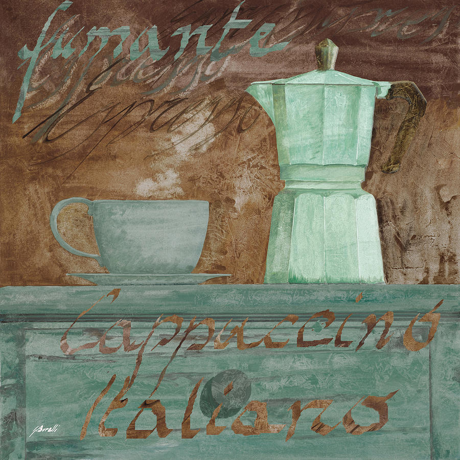 Coffee Painting - Il Cappuccino E La Moka by Guido Borelli