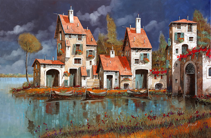 Il Villaggio Sul Lago Painting