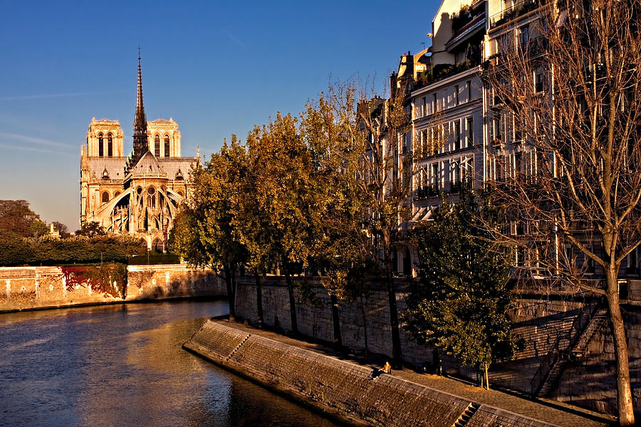 Notre Dame Photograph - Ile Saint Louis and Notre Dame Cathedral / Paris by Barry O Carroll Notre Dame Photograph - Ile Saint Louis and Notre Dame Cathedral / Paris by Barry O Carroll