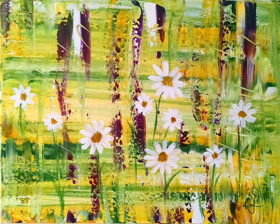 Daisy Painting - Ill Think About it Later by Robin Lewis