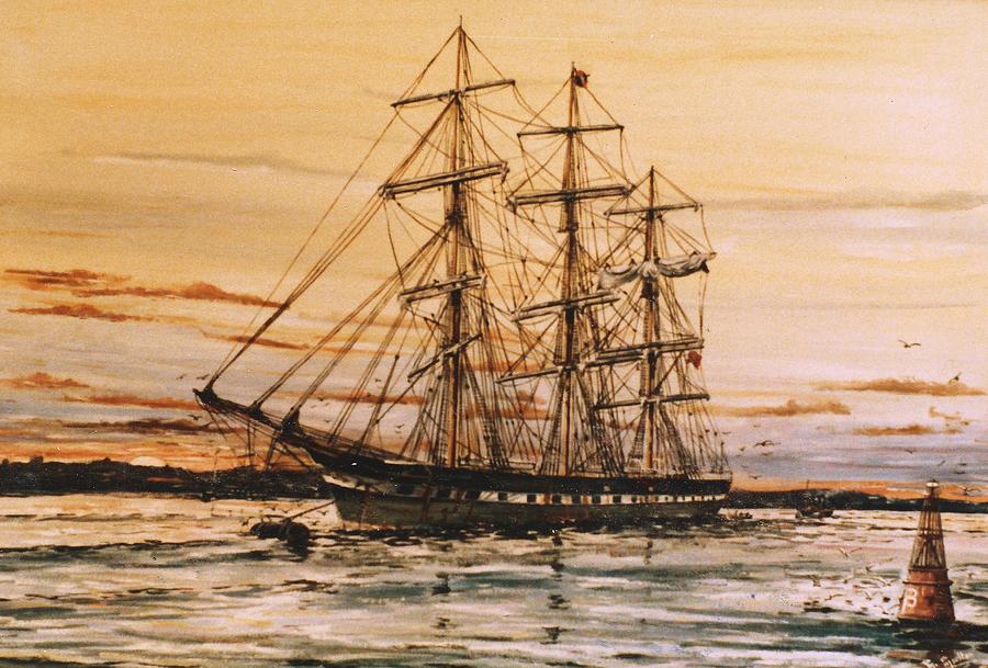 Illawarra moored up at Gravesend Painting by Mackenzie Moulton