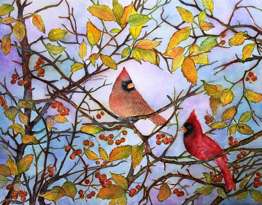 Cardinals  Painting by Janet Immordino