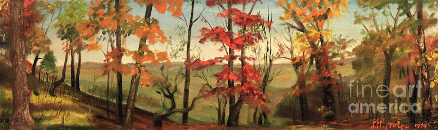 Fall Painting - Illinois Country Woods by Art By Tolpo Collection