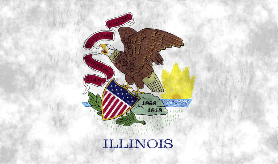 Flag Digital Art - Illinois Flag by World Art Prints And Designs
