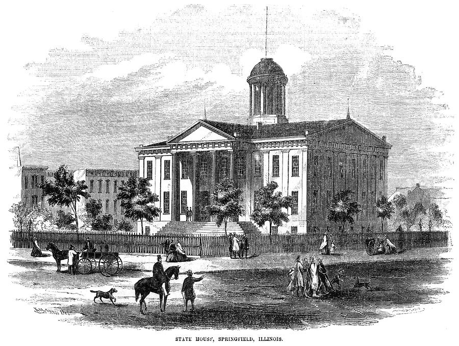 Illinois State House, 1856 Painting by Granger