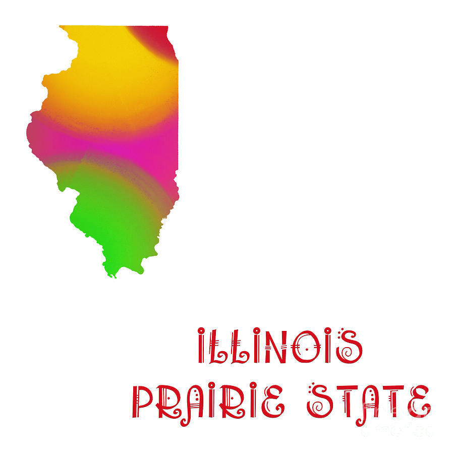 Illinois State Map Collection 2 Digital Art by Andee Design