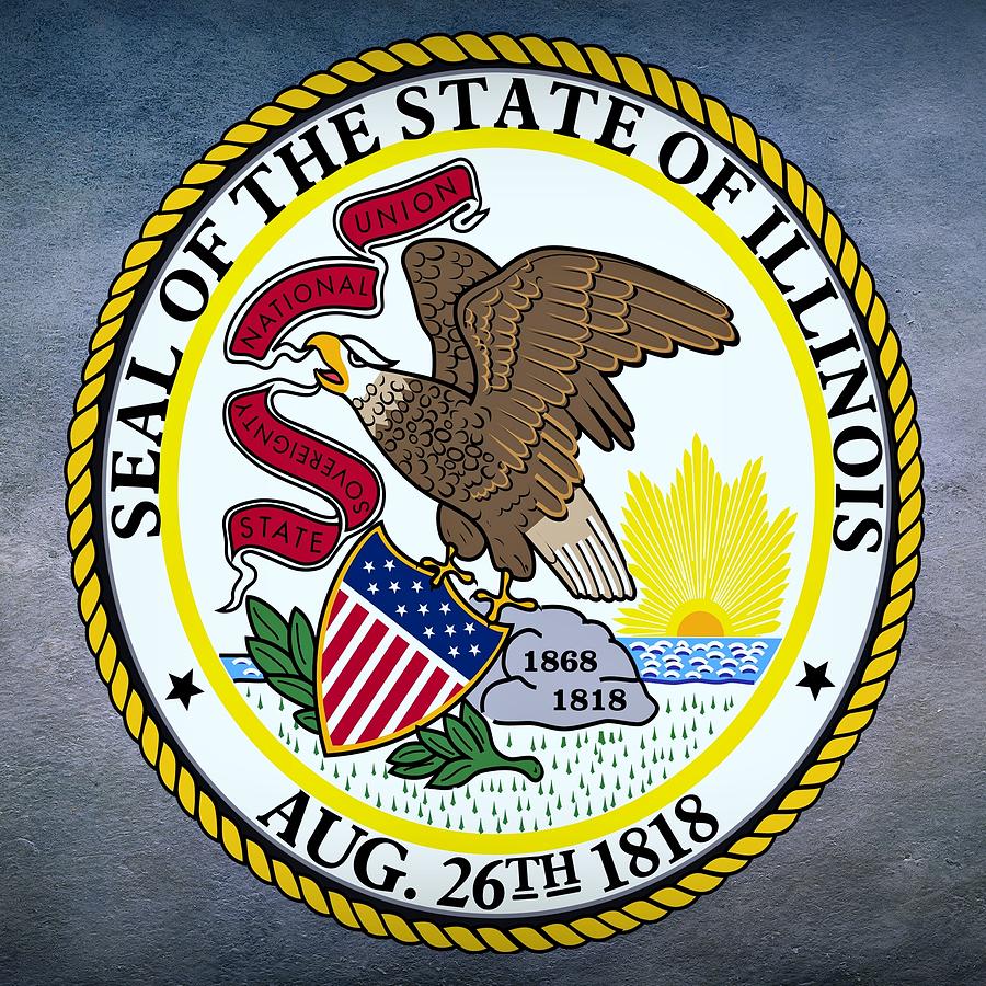 Illinois State Seal Digital Art by Movie Poster Prints