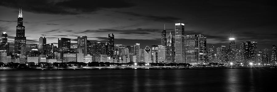 Chicago Photograph - Illuminated Chicago Skyline by Andrew Soundarajan