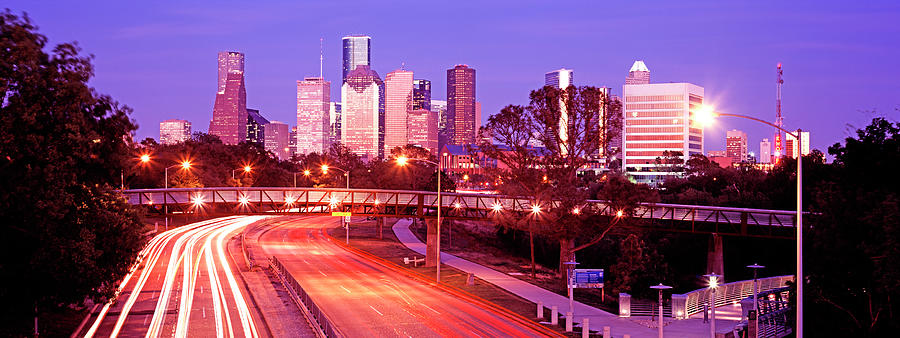 Illuminated Cityscape Of Houston Photograph by Murat Taner