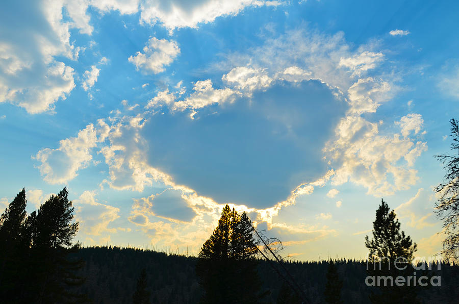 Illuminated Heart Cloud at Yellowstone Photograph by Debra Thompson