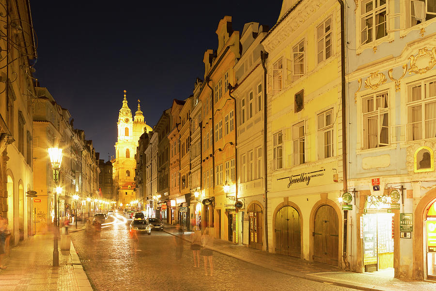Illuminated Street In Old Prague Photograph by Buena Vista Images