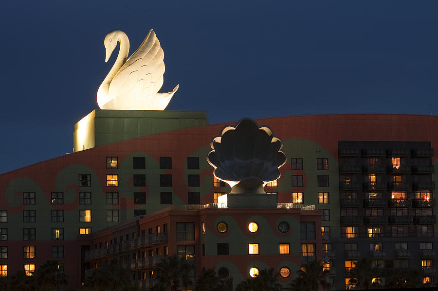 Orlando Photograph - Illuminated Swan Hotel by Andrew Soundarajan