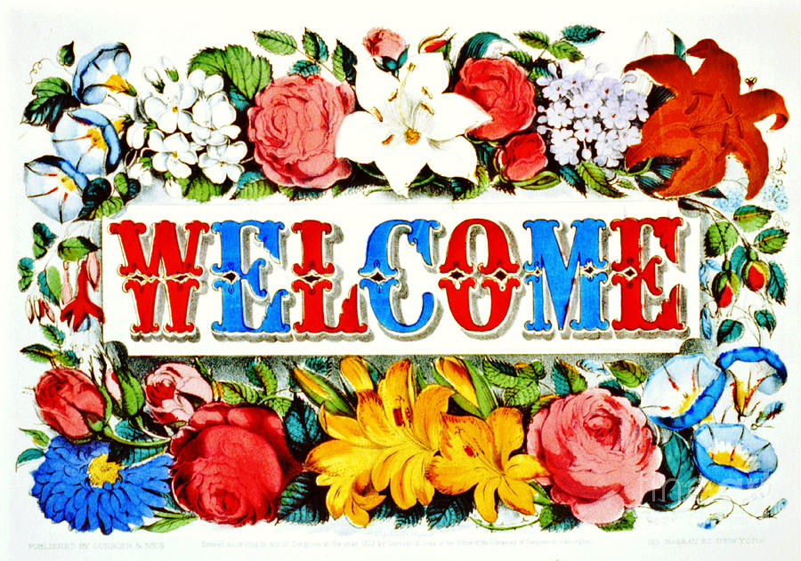 Illuminated Welcome Sign 1873 Photograph by Padre Art