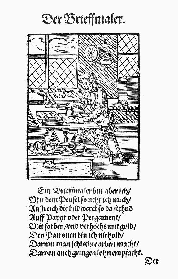 Book Drawing - Illuminator, 1568 by Granger