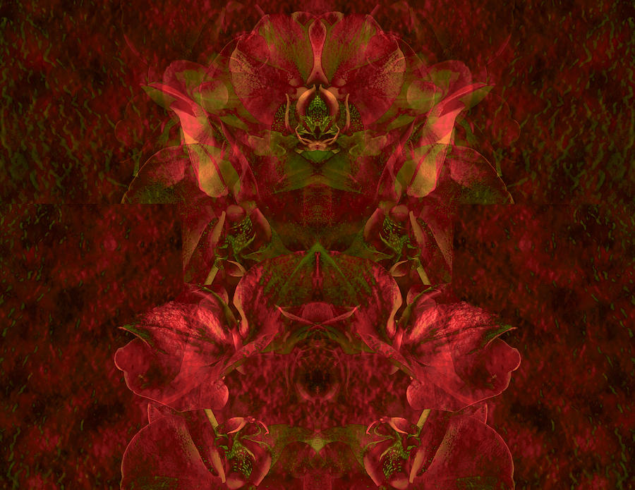Orchid Digital Art - Illumined Orchid Fantasy in Rosegold by Lynda Lehmann