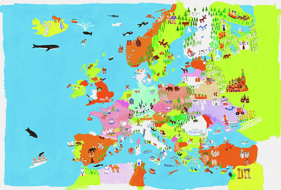 Illustrated Map Of European Culture Photograph by Ikon Ikon Images