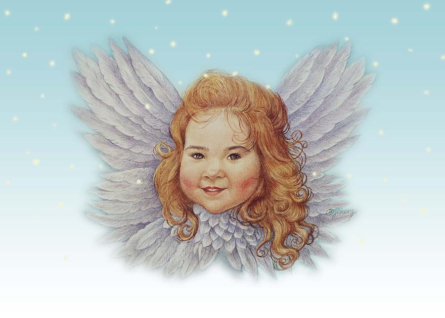 Illustrated Twinkling Angel Painting by Judith Cheng