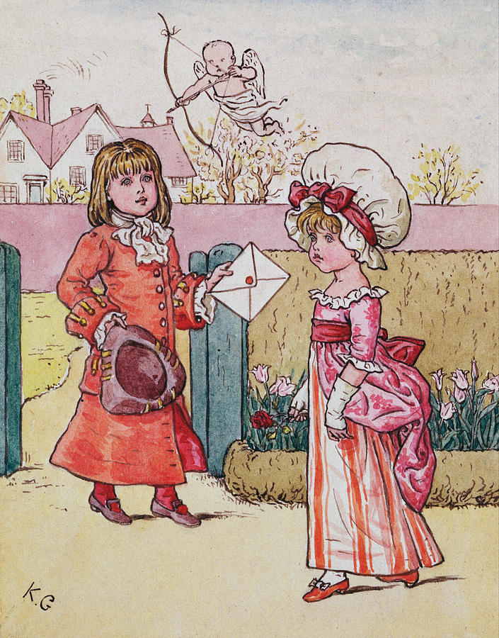 Illustration For Saint Valentines Day  Drawing by Kate Greenaway