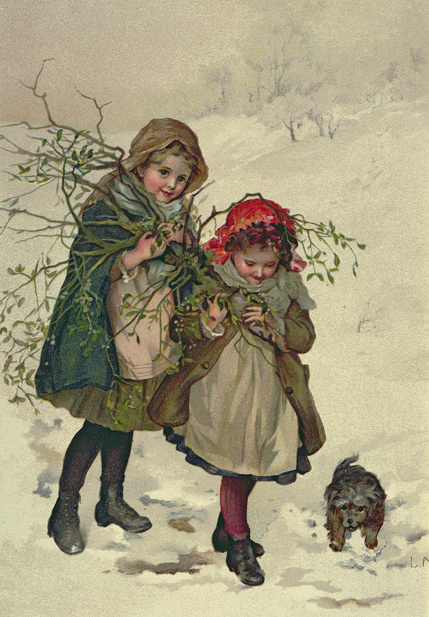 Mistletoe Photograph - Illustration From Christmas Tree Fairy, Pub. 1886 by Lizzie Mack