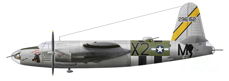 Transportation Digital Art - Illustration Of A-b-26 Marauder by Inkworm