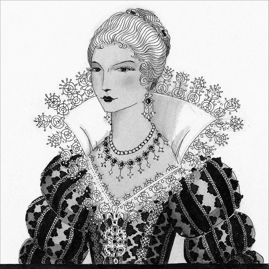 Illustration Of A Fifteenth Century Woman Digital Art by Claire Avery