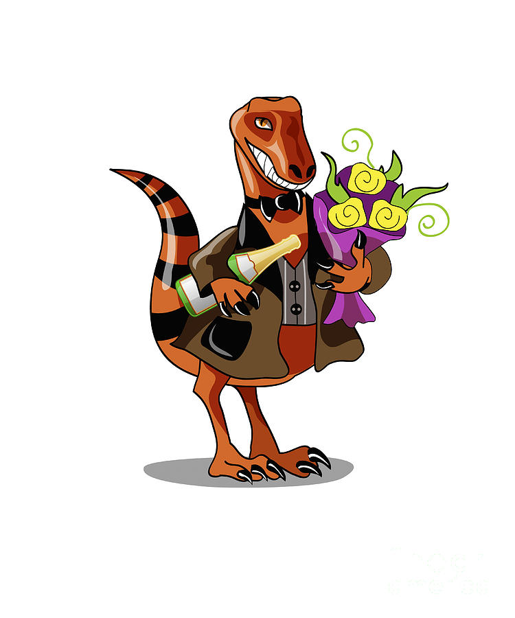 Dinosaur Digital Art - Illustration Of A Raptor Holding by Stocktrek Images