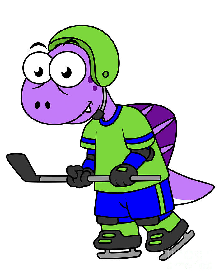 Illustration Of A Spinosaurus Hockey Digital Art