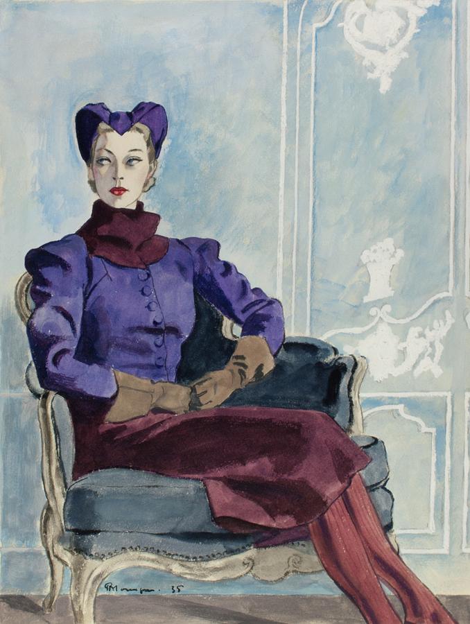 Illustration Of A Woman In An Armchair Digital Art by Pierre Mourgue